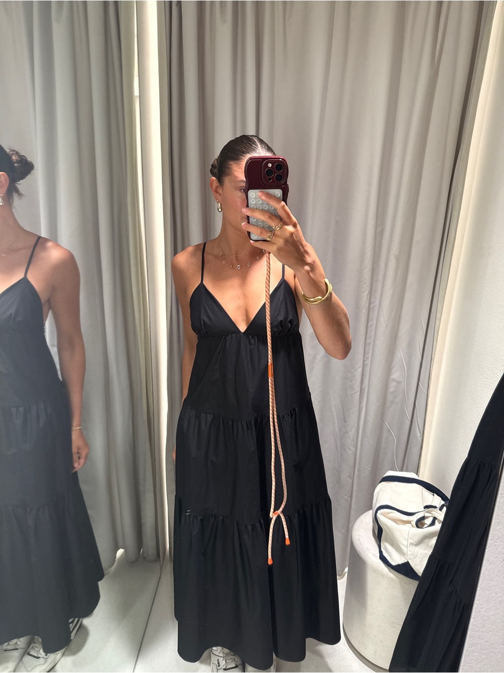 Zara Black Spaghetti-Strap Maxi Dress - Picture 2 of 5